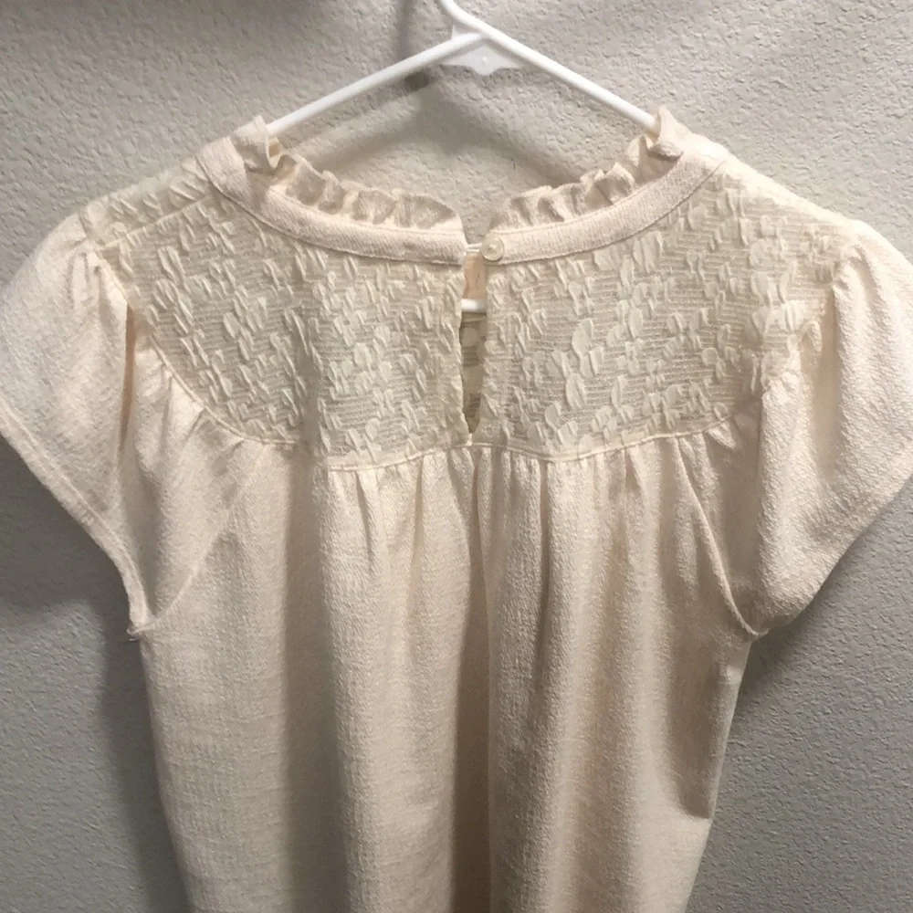 Madewell Textural Knit Ruffle-Neck Top size M - Picture 7 of 7
